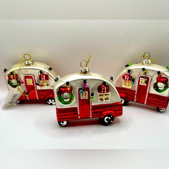 New retro Airstream style glass camper ornaments - Picture 1 of 6